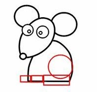 幼儿园卡通动物简笔画教案《老鼠》