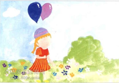 儿童学绘画 小姑娘和气球