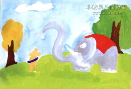 小象儿童水粉画作教程
